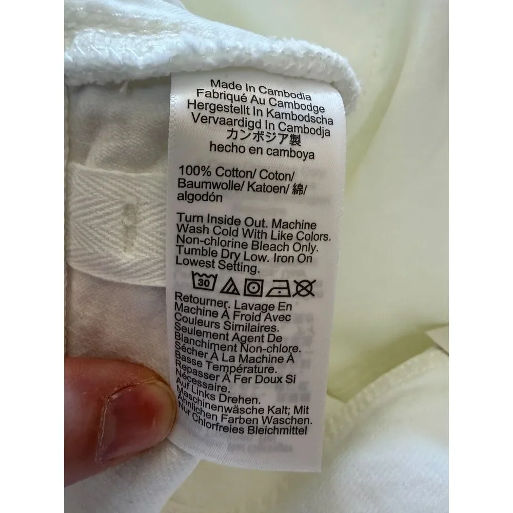 Madewell The Brynn Long Shorts NWT White High Rise Slim Denim Shorts Size 33